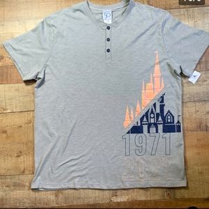 NEW WDW 50th Anniversary Castle Collection 1971-2021 Henley/T-Shirt Size:M NWT